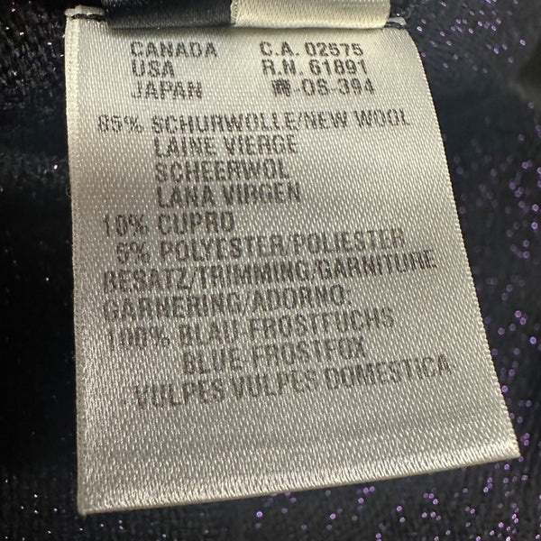 Escada Purple Frostfox Fur Cuff Glitter Set Turtleneck Vest Cardigan Sz 40