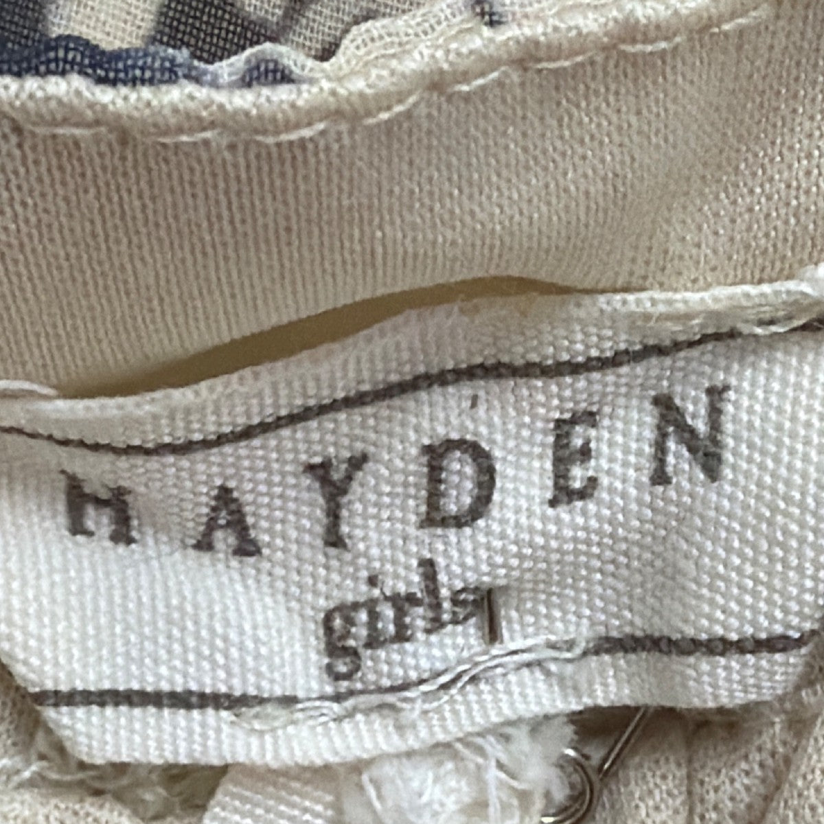 Hayden Girls Cream/Black Butterfly Dress Ruffle Detail Sz L