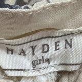 Hayden Girls Cream/Black Butterfly Dress Ruffle Detail Sz L