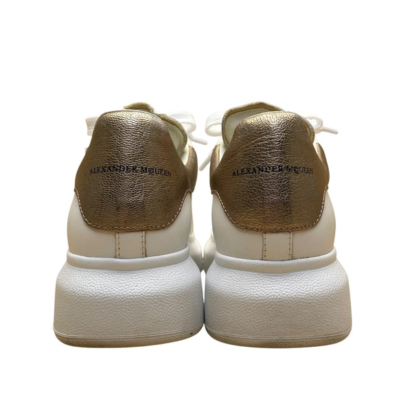 Alexander McQueen Women’s White & Gold Leather Platform Sneaker Size 7US