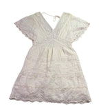 Amuse Society Womens White Cotton Lace Embroidered Mini Dress Boho Style Size S 