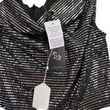 Sincerely Jules Womens Silver Lurex Sequined Crop Top & Skirt Set Size S