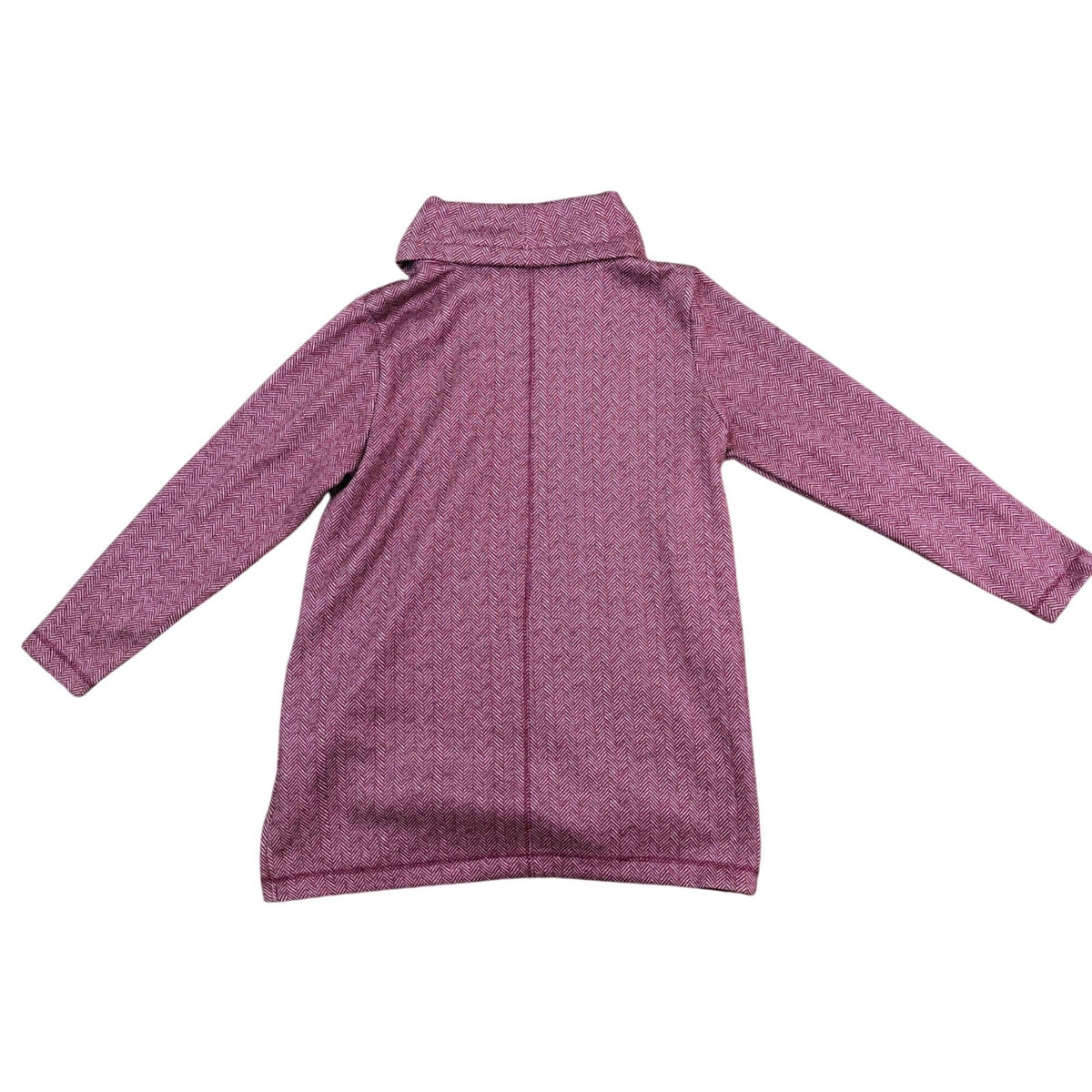 Lands End Womens Pink Herringbone Cowl Neck & Long Sleeve Tunic Sweater Size XL