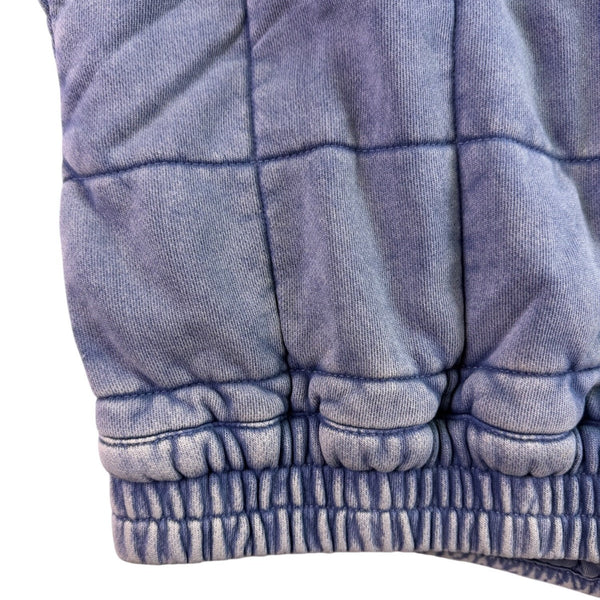Free People Womens Blue Quilted Cotton Jacket Zip Front Lightweight Casual Sz S