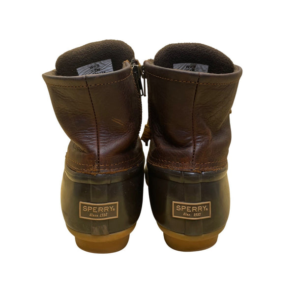 Sperry Women’s Brown Leather Classic Outdoor Waterproof Duck Boots Size 7.5W