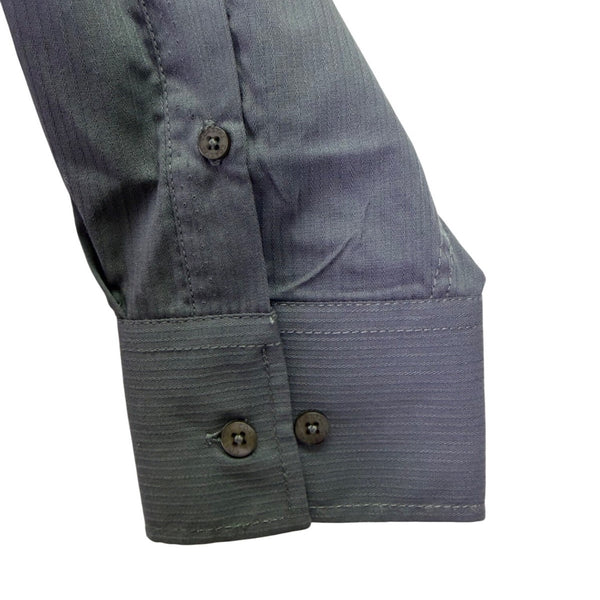 Coastal Mens Gray Cotton Long Sleeve Button-Down Military Style Shirt Size XL