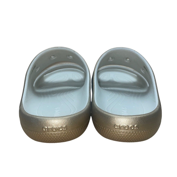 Crocs Unisex Metallic Gold Two-Strap Slip-On Comfort Slides Size M9/W11
