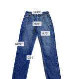 American Eagle Womens Blue Denim Short Strigid Raw Hem Straight Leg Jeans Sz 4 