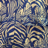 Banana Republic Mens Navy & Tan Button-Up Long-Sleeve Shirt  Animal Print Size L