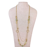 Premier Designs Womens Gold Tone Green Beaded Jewelry Set Necklace & Earrings