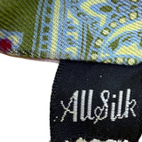 Britches Mens Green & Blue All Silk Patterned Tie Paisley-Diamond Design Elegant