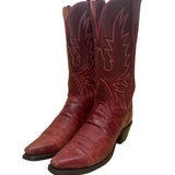 Vintage Lucchese Women’s Western Cowboy Boots Burgundy Leather Size 6.5 B