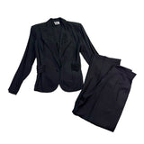 R.J. & Co Petite Womens Black Beaded Blazer & Pants 2-Piece Sz 14P Top12P Pants