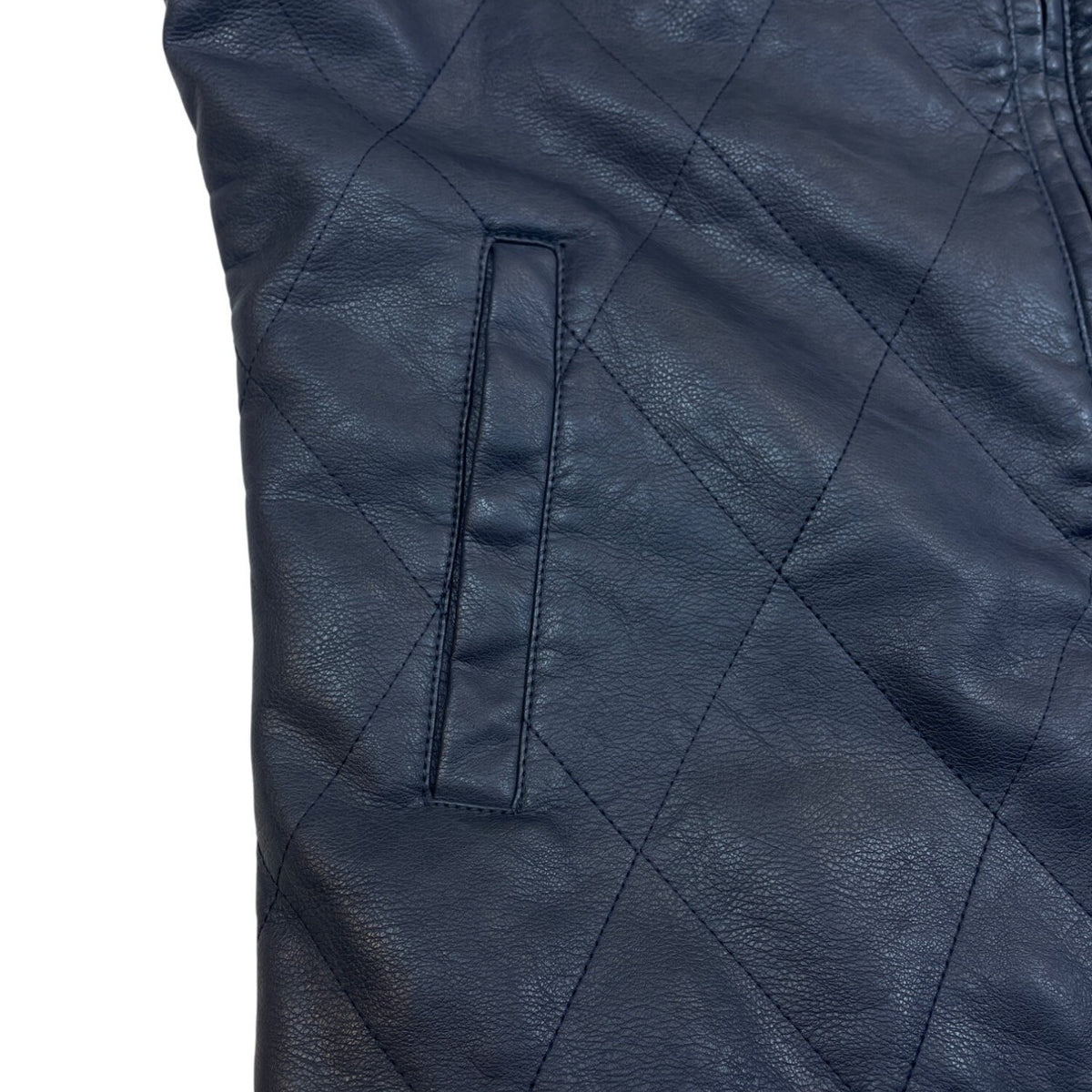 Pronto Uomo Mens Black Faux Leather Quilted Vest With Pockets Sz L - New