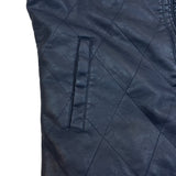 Pronto Uomo Mens Black Faux Leather Quilted Vest With Pockets Sz L - New