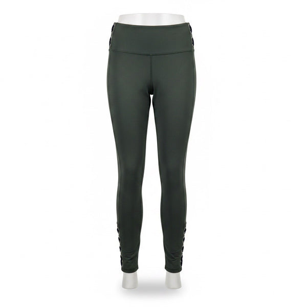 Soul Womens Green Polyester/Spandex High-Waisted Lace-Up Leggings Size S