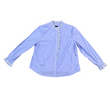 Talbots Womens Blue Cotton Blouse Petite Eyelet Embroidered Button-Front Sz  XLP