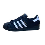 Adidas Men’s Black Leather White Stripes Superstar Shell Toe Sneakers Size 11