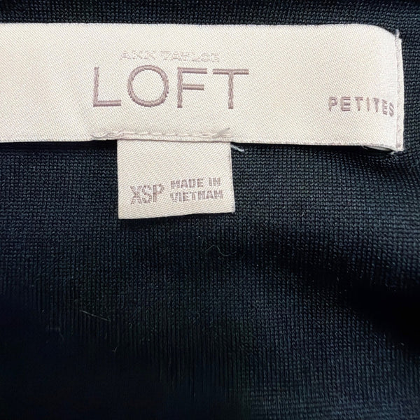 Loft Womens Gray Black Knit Twist Front Dress Petite Size XSP