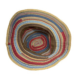 Colorful Striped Womens Sun Hat With Wide Brim - One Size