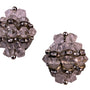Vintage Womens Clear Silver Tone Crystal Beaded Clip-On Earrings