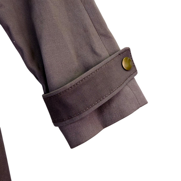 Rachel Roy Womens Grey Flared Trench Coat With Floral Lining Size XS