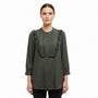 Marc By Marc Jacobs Womens Gray 100% Silk Ruffled Striped Blouse Size 8