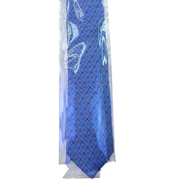 Vineyard Vines Mens Blue 100% Silk Washington Nationals Logo Patterned Tie