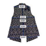 Ahnni Womens Black Taupe Leaf Print Open Front Vest With Tule Accent Size 1