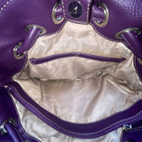 Tignanello Women’s Purple Leather With Dual Handles & Key-lace Shoulder Tote Bag
