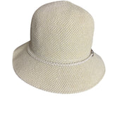 Yellow Cloche Hat With Braided Band & Metal Buckle Accent