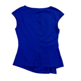 Grace Karin Women Blue Cap Sleeve Draped Tunic Top With Short Sleeves Size M