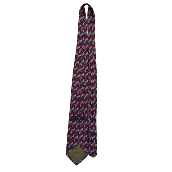 Robert Talbott Studio Mens Silk Necktie Red & Gold Abstract Multi-Color Pattern