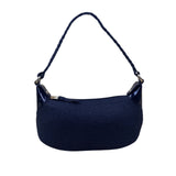 Talbots Women’s Black Braided Handle Faux Leather Trim Zip Closure Shoulder Bag