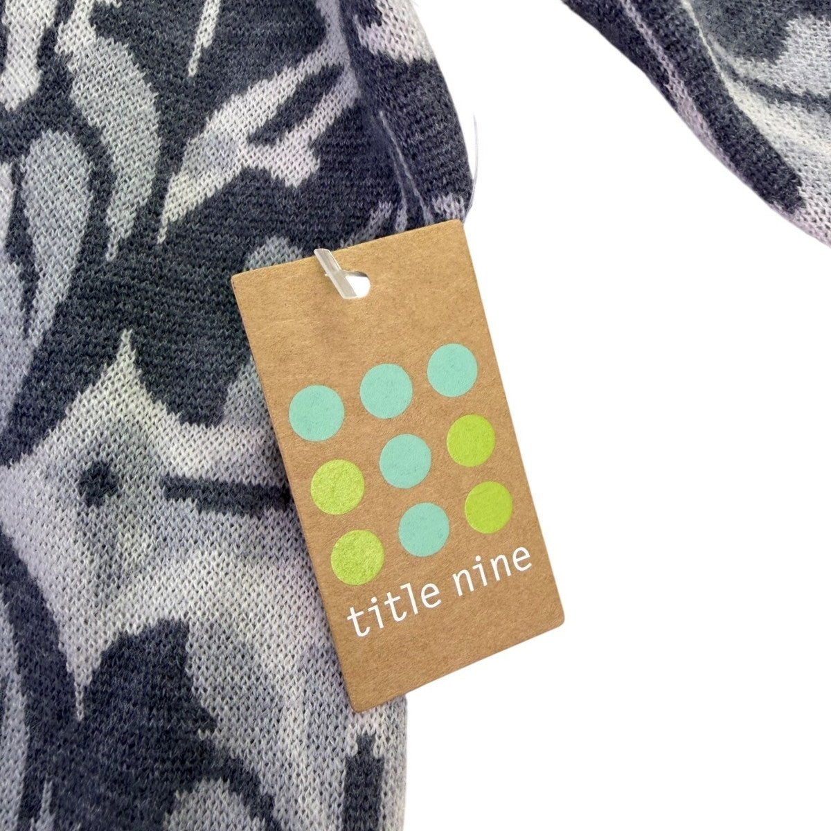 Title Nine Womens Grey/White Merino Wool Knit Long Sleeve Sweater Sz XL