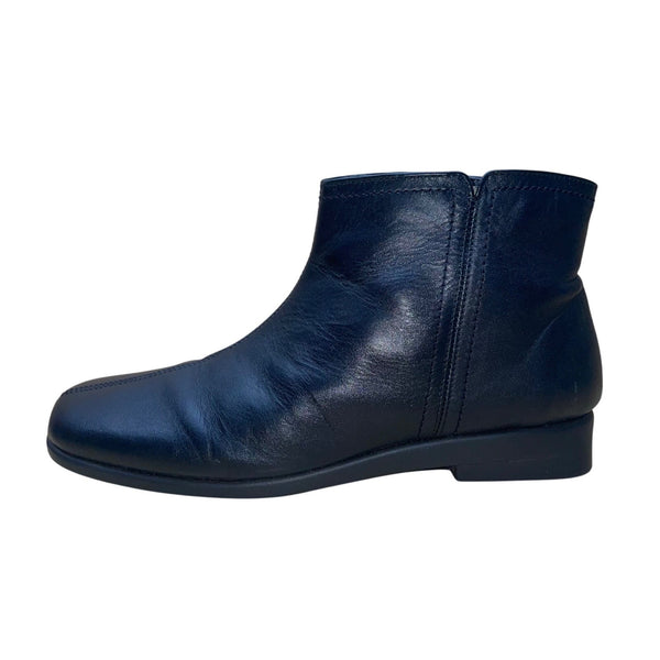 Aerosoles Women’s Black Leather Double Trouble 2 Ankle Boots  Size 9M