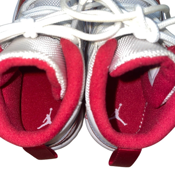 Air Jordan Kids White & Red Patent Leather High-Top Retro 11 Crib Shoes Size 5C