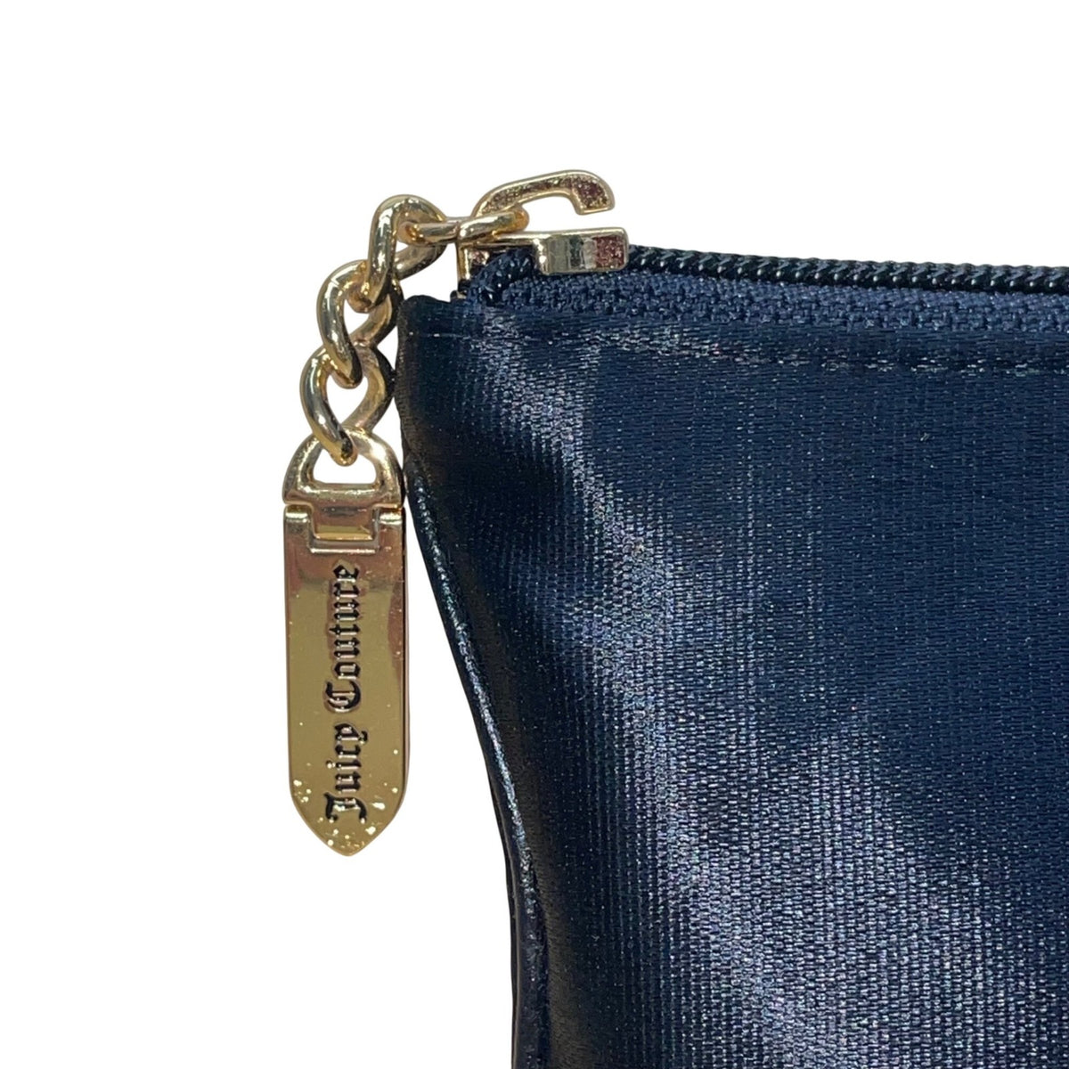 Juicy Couture Women’s Black Nylon Gold Logo Accent Zippered Pouch Bag