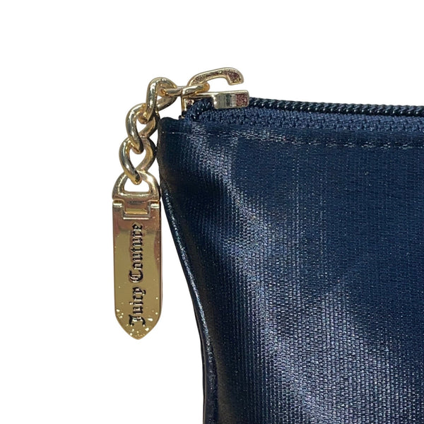 Juicy Couture Women’s Black Nylon Gold Logo Accent Zippered Pouch Bag