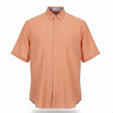 Tommy Bahama Mens Orange Linen Short Sleeve Fit Size Button-Up Shirt Relax 2XB