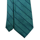 Golden Creation Mens Green Necktie Textured Striped Design 