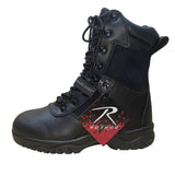 Rothco Men’s Black Tactical Side-Zip Leather & Nylon Forced Entry Boots Size 8.5