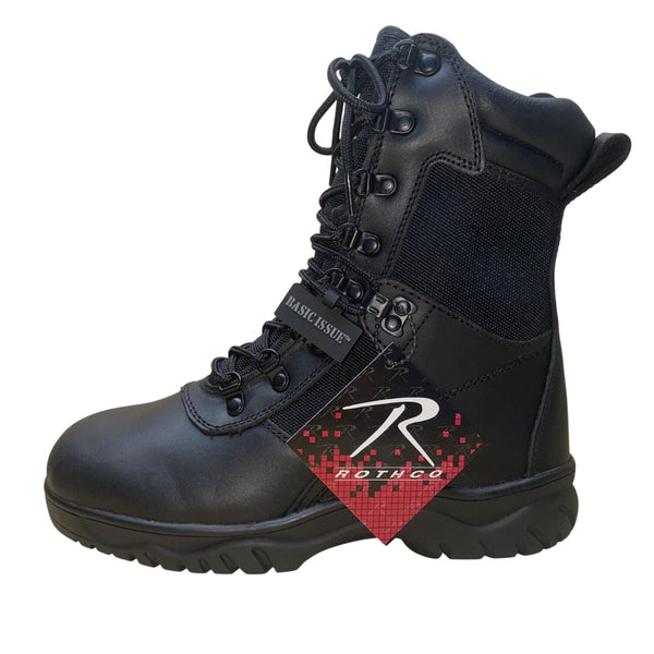 Rothco Men’s Black Tactical Side-Zip Leather & Nylon Forced Entry Boots Size 8.5