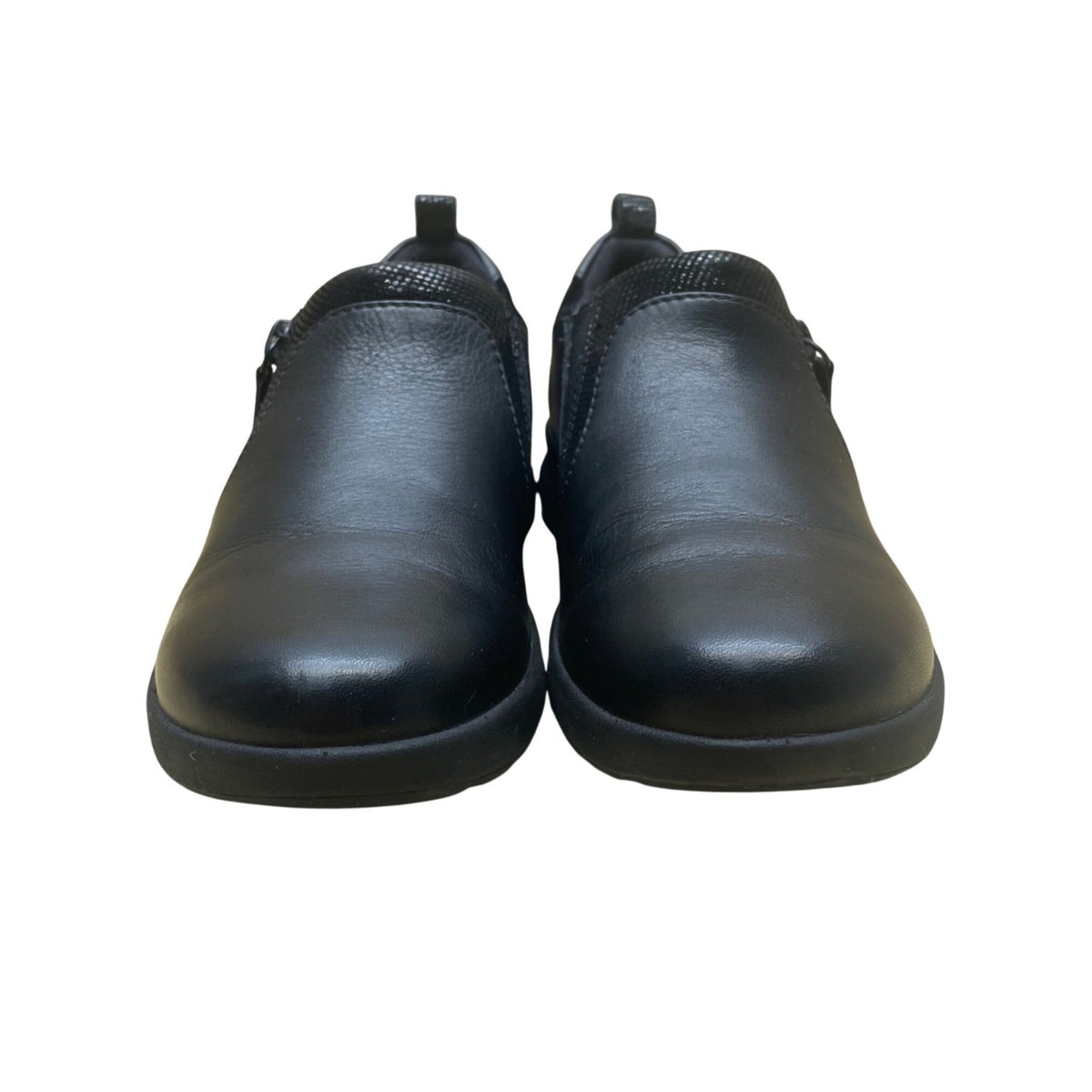 Clarks Women’s Black Leather Slip-On Unstructured Comfort Shoe Size 7.5N