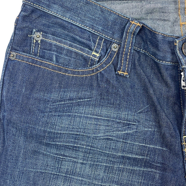 1969 Authentic Blue Denim Women Ultra Low Rise  Boot Cut Jeans Sz 2
