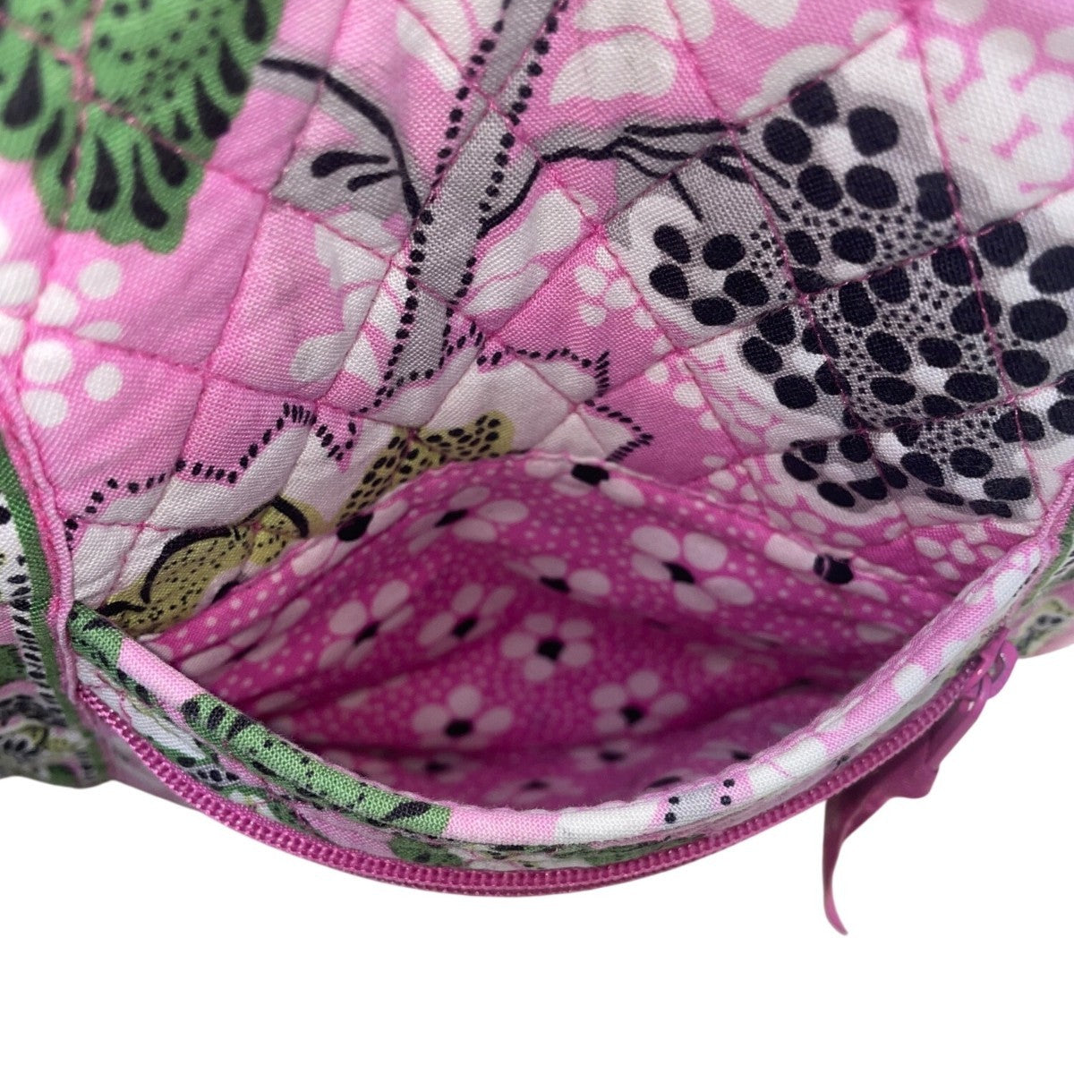 Vera Bradley Women’s Pink & Green Quilted Floral Print Adjustable Crossbody Bag