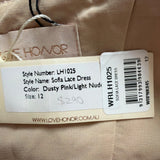 Love Honor Womens Dusty Pink Sofia Dress Elegant Floral Design Size 12