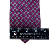 Austin Reed Mens Purple Italian Silk Necktie Geometric Pattern Made In USA 