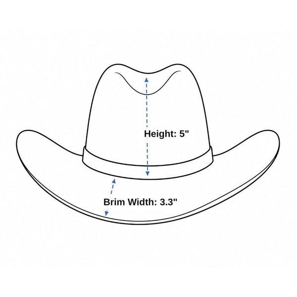 Dorfman Pacific Mens Natural Fibre Straw Western Hat Medium Handmade Brown Band
