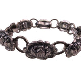 Danecraft Womens  Sterling Silver Flower Link Bracelet Vintage Jewelry